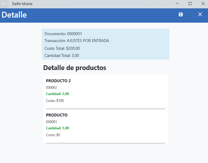Item de transacción