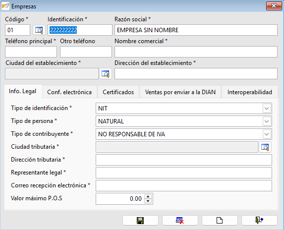Configuración de empresa