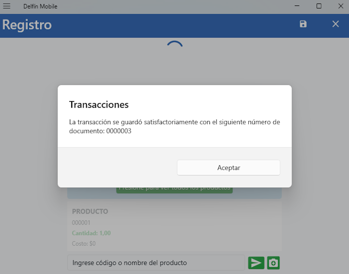 Guardar transacción