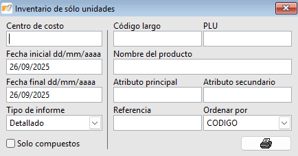 Solo unidades de inventarios