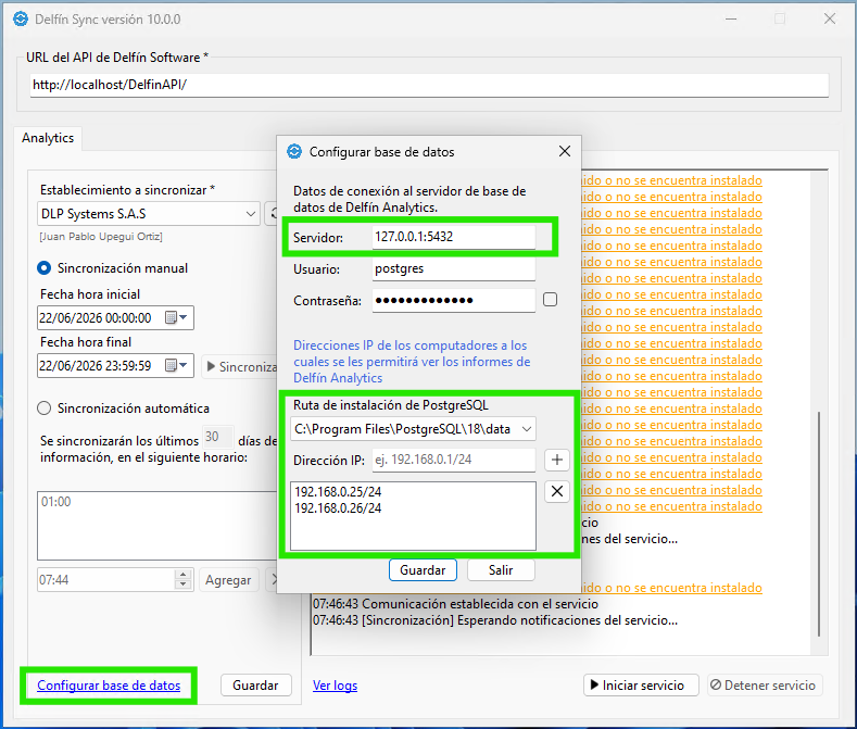 Configuración de PostgreSQL