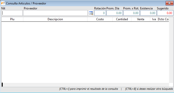 Productos de un proveedor