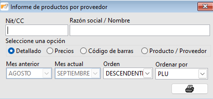 Productos por proveedor