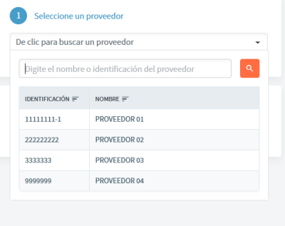 Seleccionar un proveedor