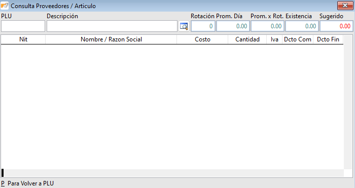 Proveedores de un producto