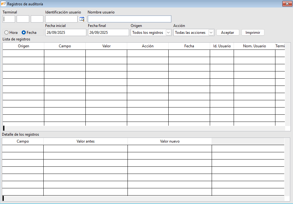Registros de auditoría