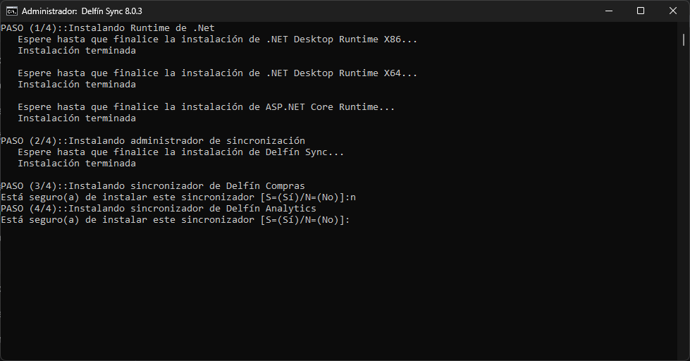 Instalación de componentes