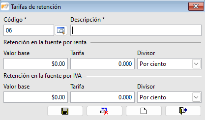 Tarifas de retención