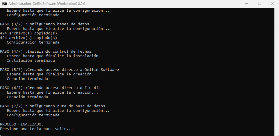 Finalizar instalación