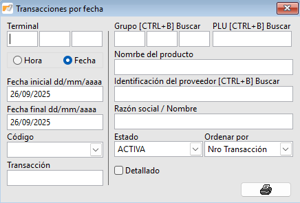 Transacciones por fecha