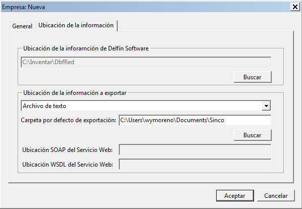 Ubicación de la información