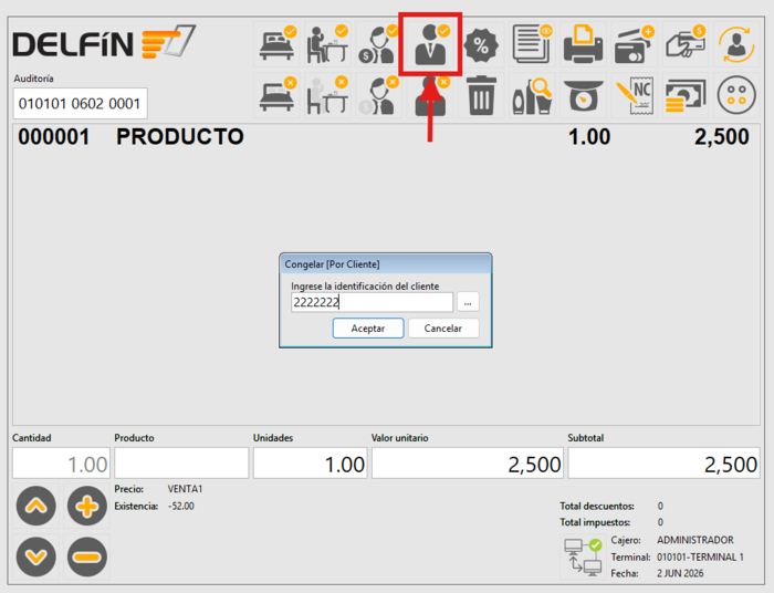 Congelar cliente