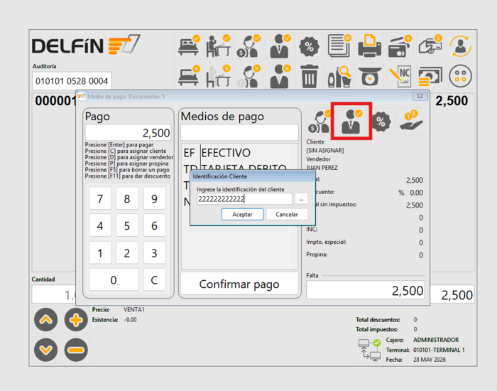 Registrar propina