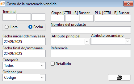 Costo de las mercancias vendidas